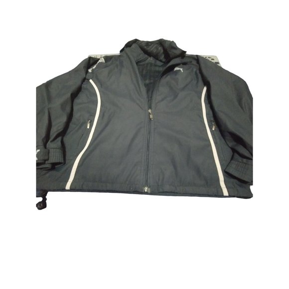 Puma Men's Long Sleeve Black Hoodie Full Zip Logo Size XXL Detachable Hood - Picture 1 of 9